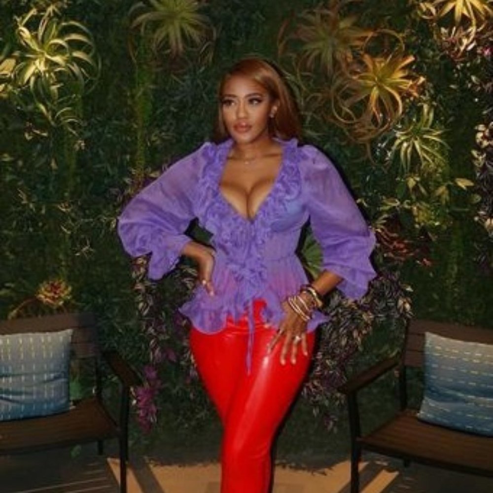 Bishop Sleeve Sheer Mesh Blouse